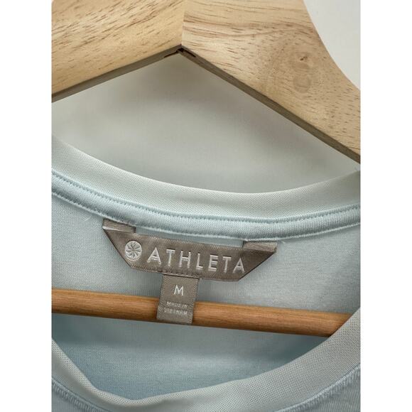 Athleta Women Cloudlight Hybrid Tee Sky Blue Modal Blend T-Shirt Size M Light - Picture 7 of 9